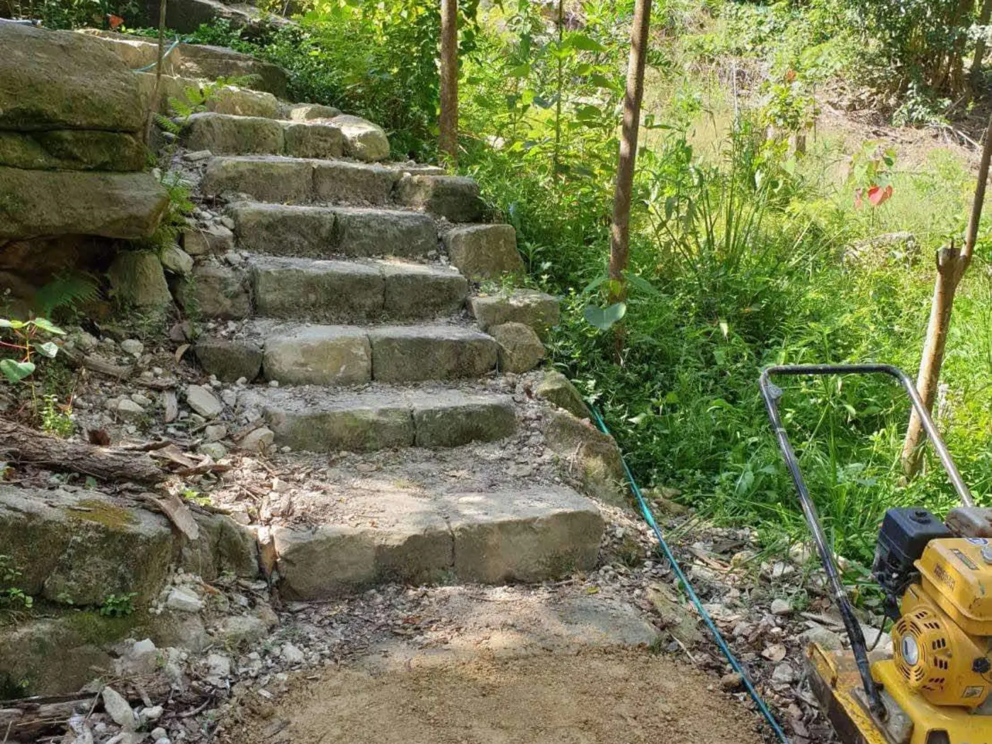 Hand-built sandstone steps through bushland