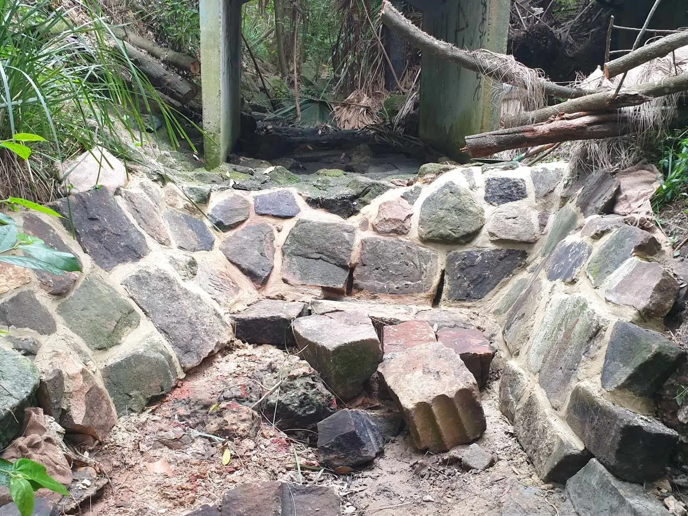 Natural stone creek channel and erosion protection
