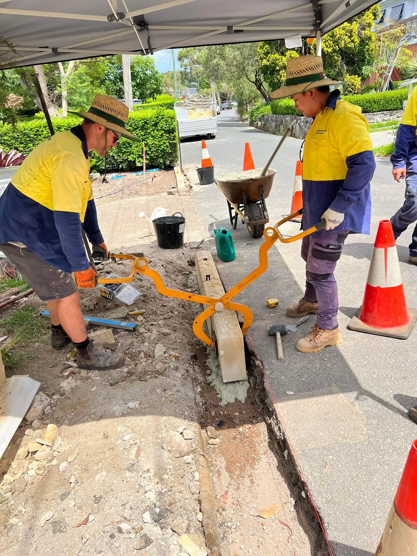Sandstone kerb and streetscape project 11