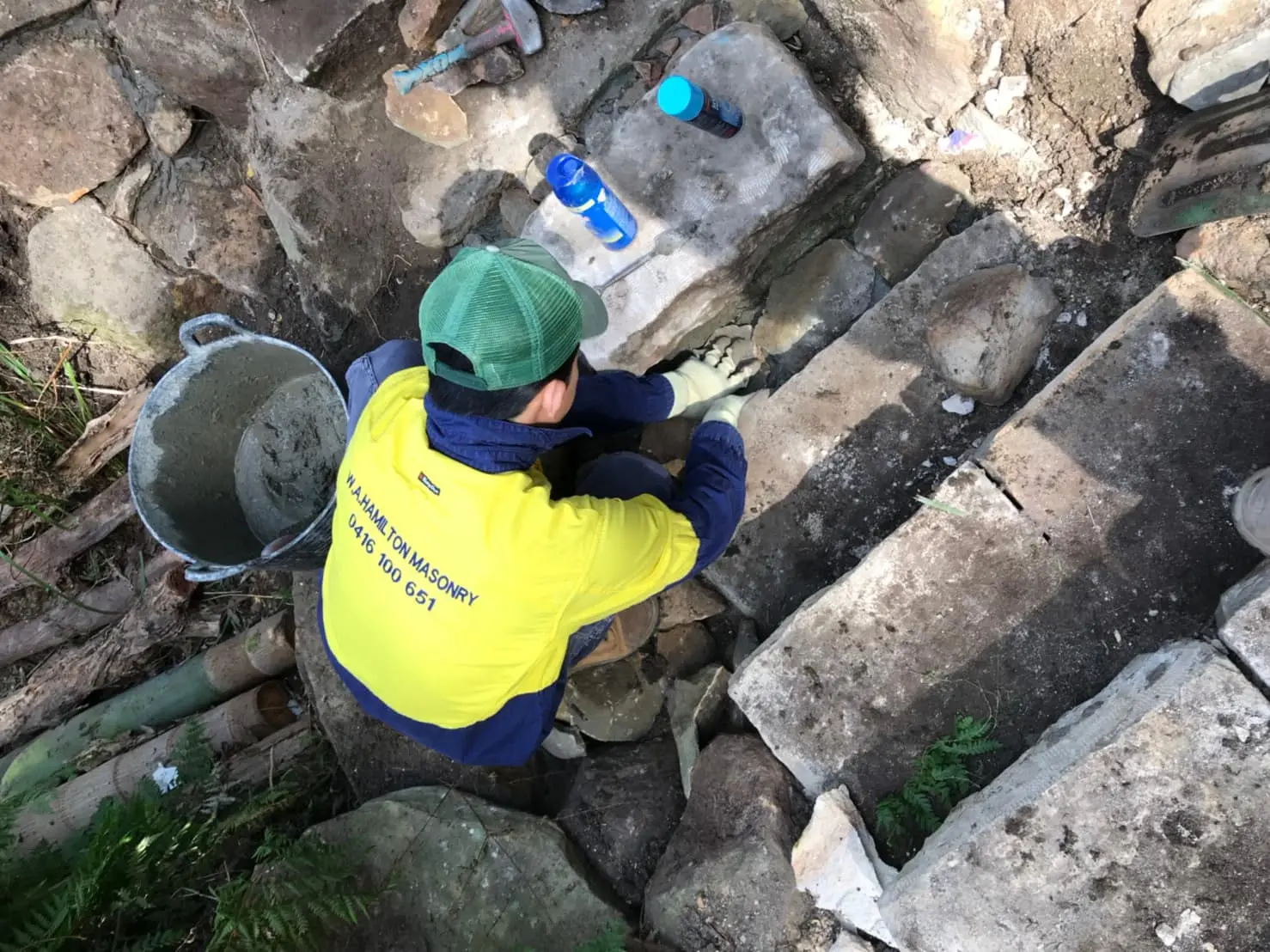 Bushland stone steps and track project 02